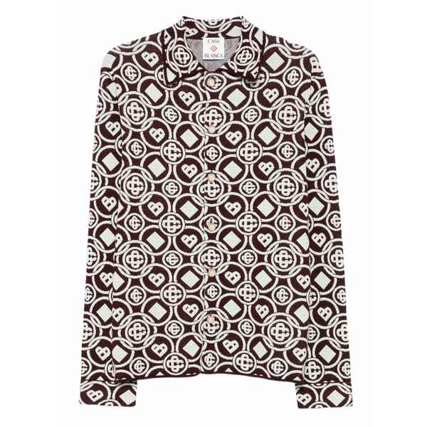 カサブランカ メンズ シャツ トップス Monogram button shirt Red|asty