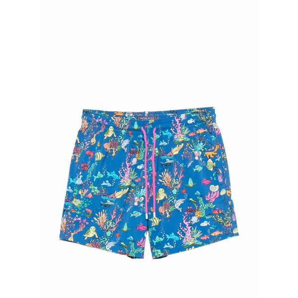 ヴィルブレクイン メンズ 心地好いズボン下 ボトムス Moorise sea-life print swim shorts Blue