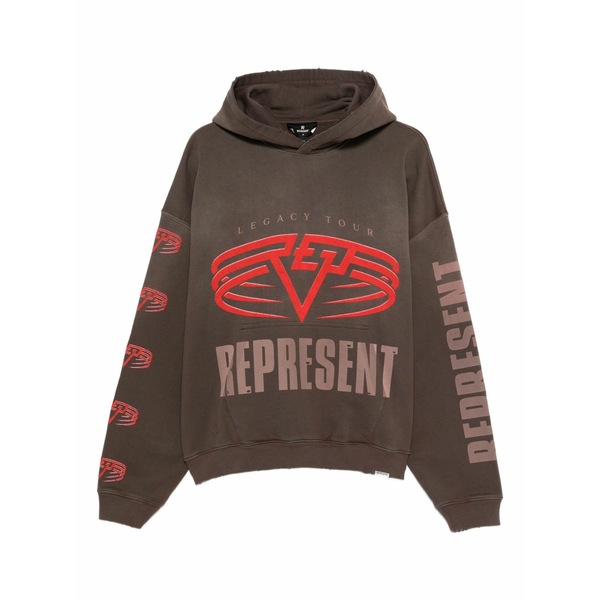 リプレゼント メンズ パーカー・スウェットシャツ アウター Graphic-print hoodie Brown