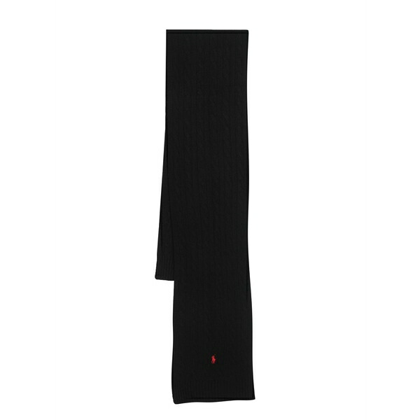 ラルフローレン メンズ えり巻き・袈裟・えり巻き 付属物 Polo pony cable-knit scarf Black