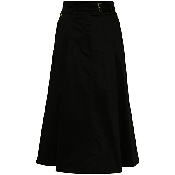 キャロライナヘレラ レディース スコート ボトムス Pleated cotton MIDI skirt Black