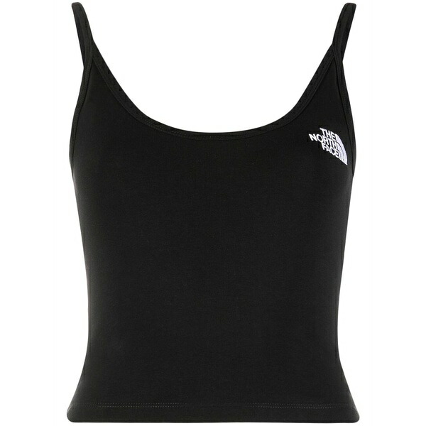 北の方人間の顔 レディース カットソー トップス Logo-print sleeveless top Black