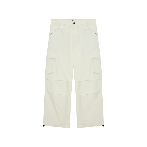 エムエスジイエム メンズ 心地よいズボン下 ボトムス Cargo-pockets trousers White