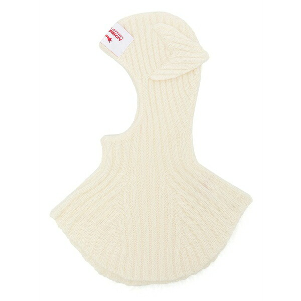 プリンスチャールズ島・ジェフリー レディース 鳥打ち帽 付属物 Chunky ears knit baclava White