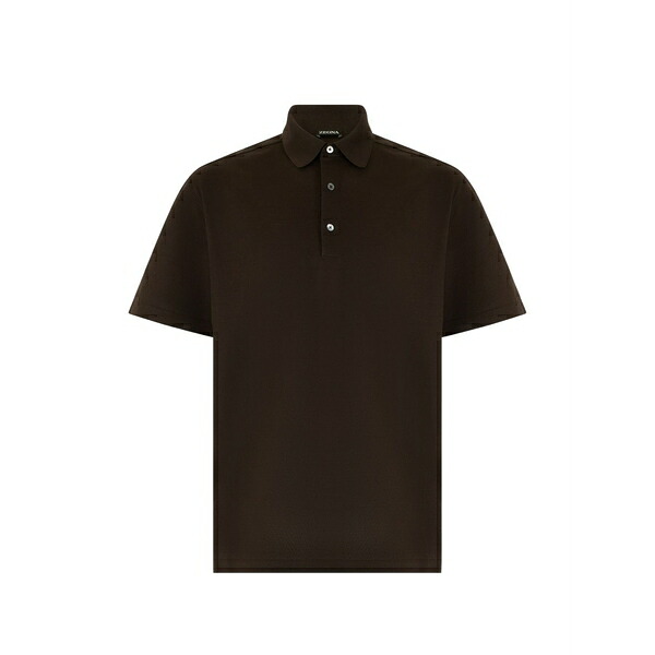 ゼニア メンズ スポーツシャツ トップス Short-sleeve polo shirt Brown
