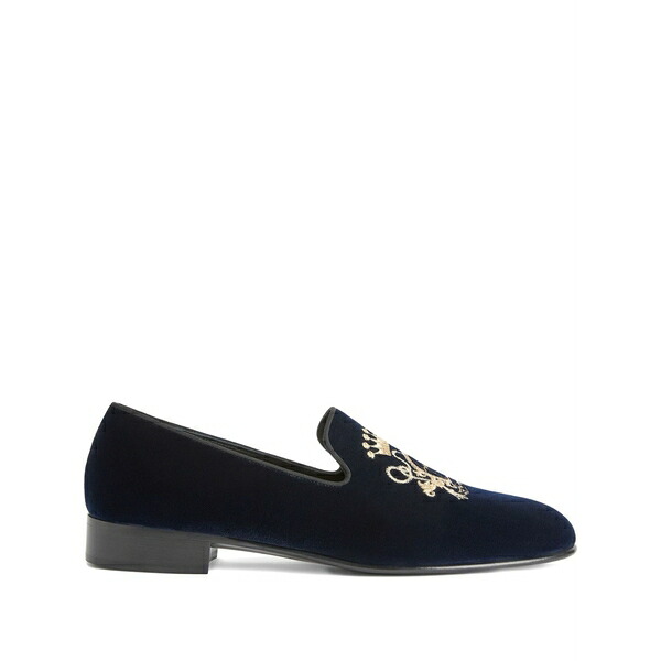 ジュゼッペザノッティ メンズ スリッポン・ローファー シューズ Terence grosgrain-embroidered loafers Blue