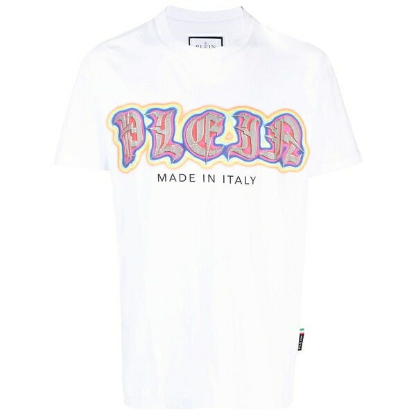 フィリップ飾り気のない メンズ ティーシャツ トップス Gothic plein-print cotton t-shirt White