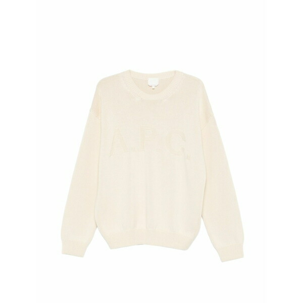 アーペーセー メンズ 編み物\u0026ティーシャツ アウター Logo-detail crew-neck sweater Neutrals
