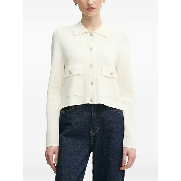 ウイ レディース ジレー アウター Embellished pocket cardigan White