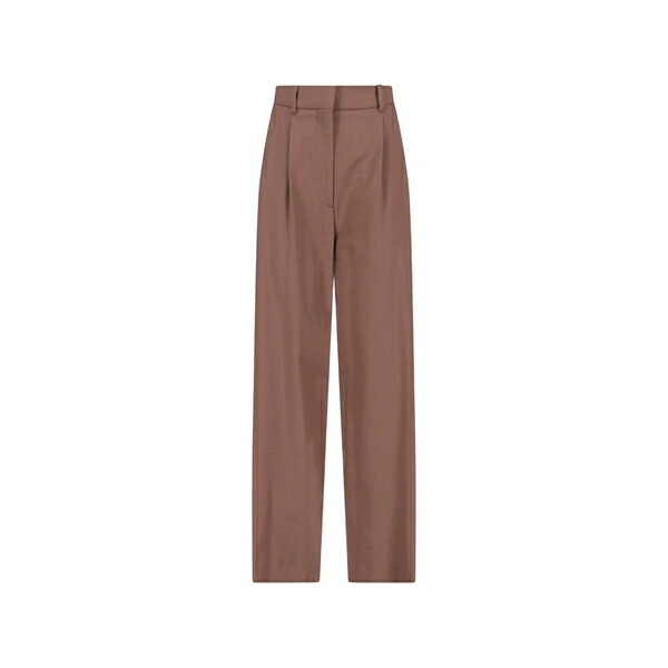 ラルディーニ レディース 心地よいズボン下 ボトムス Pleated tailored trousers Brown