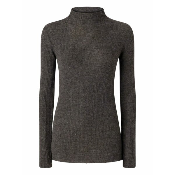 ピンコ レディース 編み物\u0026ティーシャツ アウター Ribbed high-neck sweater Brown