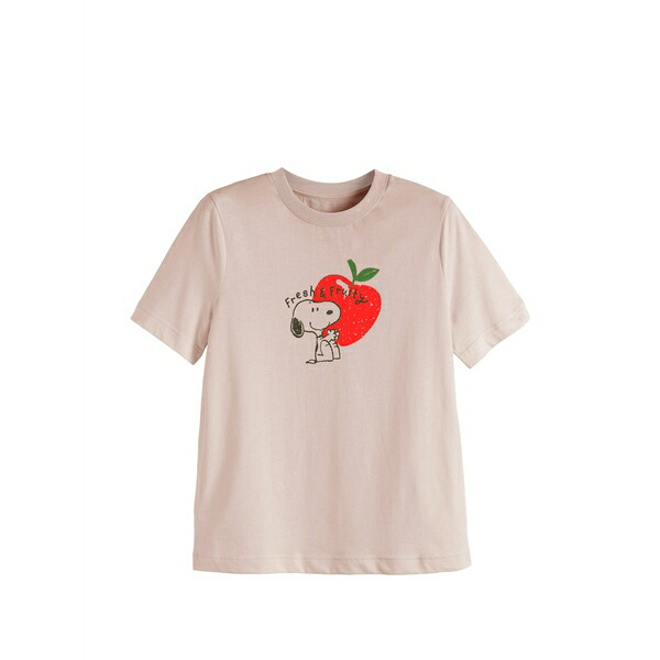 チンティアンドパーカー レディース ティーシャツ トップス Snoopy apple graphic t-shirt Pink