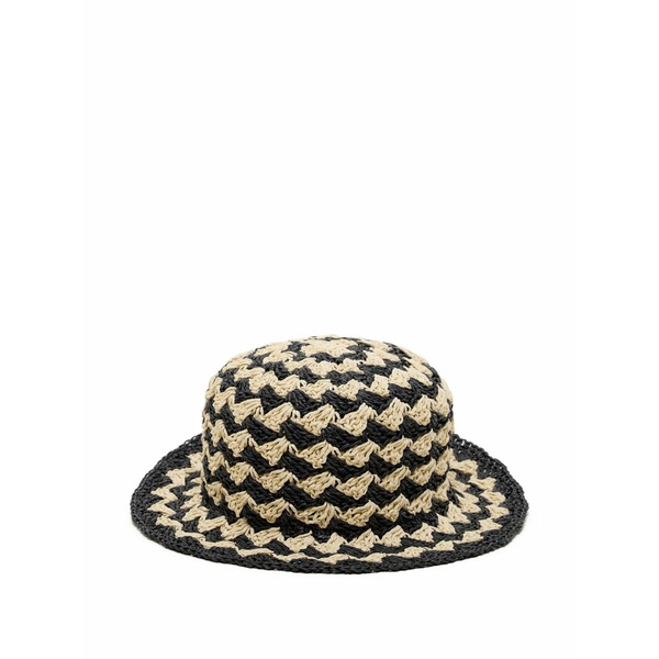クローズド レディース かぶり笠 付属品 Patterned sun hat Black