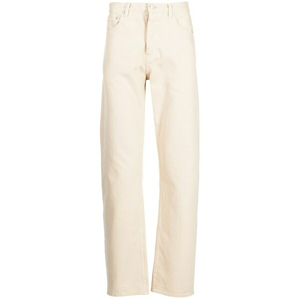 ひな形 メンズ ジーンズズボン下 ボトムス Logo-patch straight-leg jeans Neutrals