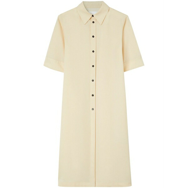 ジル・サンダー レディース シャツ トップス Wool gabardine long shirt Neutrals|asty