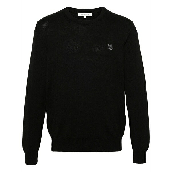 住み家 稲荷 メンズ 編み物\u0026プルオーバー アウター Fox-patch jumper Black