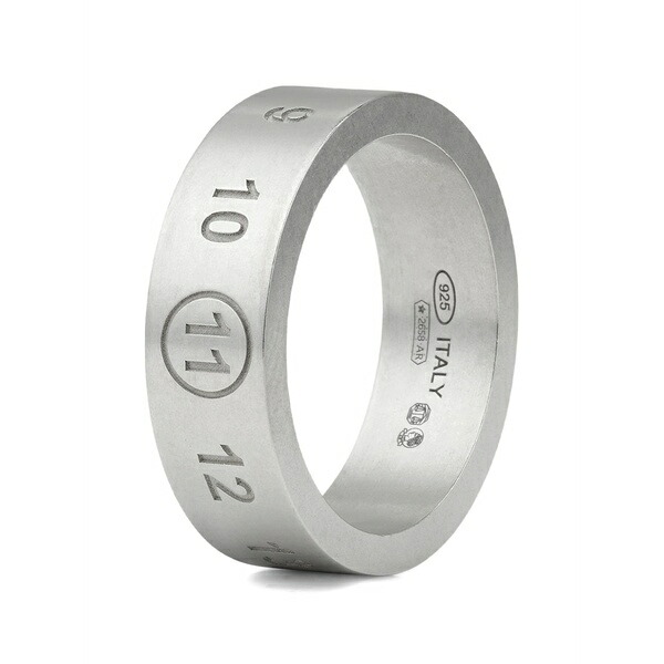 マルタンマルジェラ メンズ 輪っか 付属物 Engraved numeric-sequence ring Silver