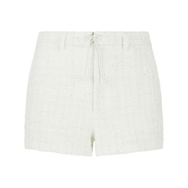 ジーシーディーエス メンズ 心地よいズボン下 ボトムス Sequin-embellished tweed shorts White