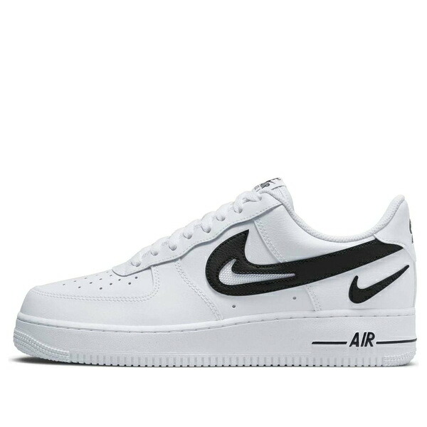 Nike ナイキ メンズ スニーカー 【Nike Air Force 1 '07 'Cut Out Swoosh - White Black' DR0143-101】 サイズ US_8(26.0cm)|asty