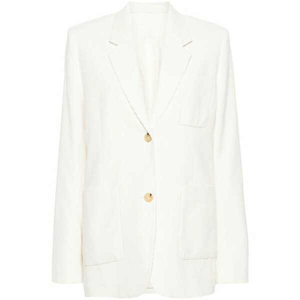 トーテム レディース 上衣＆上衣 アウター Single-breasted corduroy blazer White