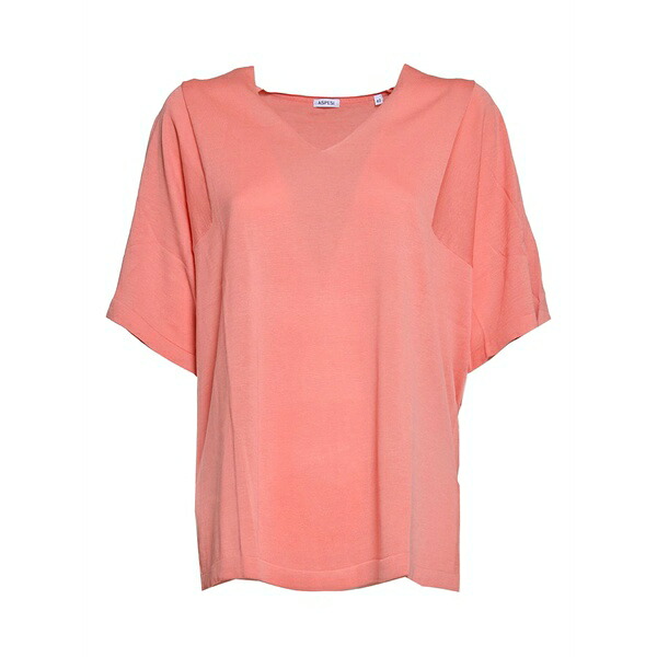 アスペジ レディース Tシャツ トップス Knitted t-shirt Pink|asty