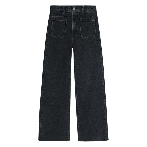フレーム レディース デニムパンツ ボトムス Front-pocket denim jeans Black｜asty