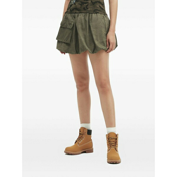 ミニクリーム レディース スカート ボトムス Elasticated balloon mini skirt Green｜asty