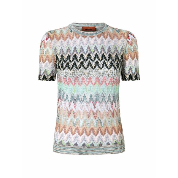 ミッソーニ レディース 編み物\u0026スウェーター アウター Zig-zag short-sleeve knitwear Neutrals