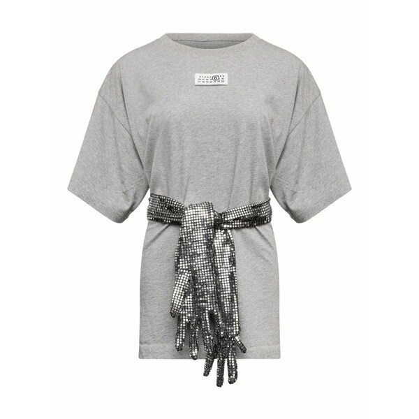 マルタンマルジェラ レディース Tシャツ トップス Roundneck label t-shirt Grey｜asty