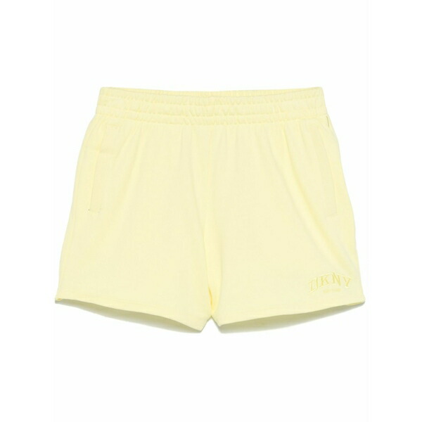 ダナ キャラン ニューヨーク州 レディース 心地好いズボン下 ボトムス Logo-embroidered track shorts Yellow