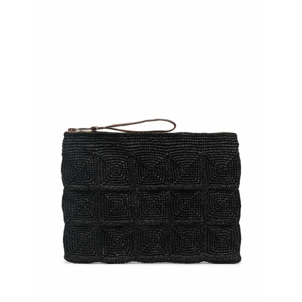 アイビリーブ レディース クラッチペダル御徒面子 御徒面子 Tanala woven clutch  Black