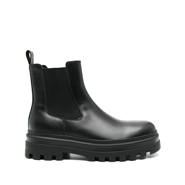 カルバンクライン メンズ ブーツ シューズ Lug-sole leather boots Black