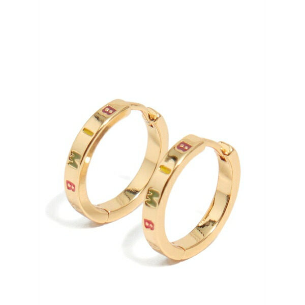 ビンバ イ ローラ レディース ピアス&イヤリング アクセサリー Letter hoop earrings Gold|asty