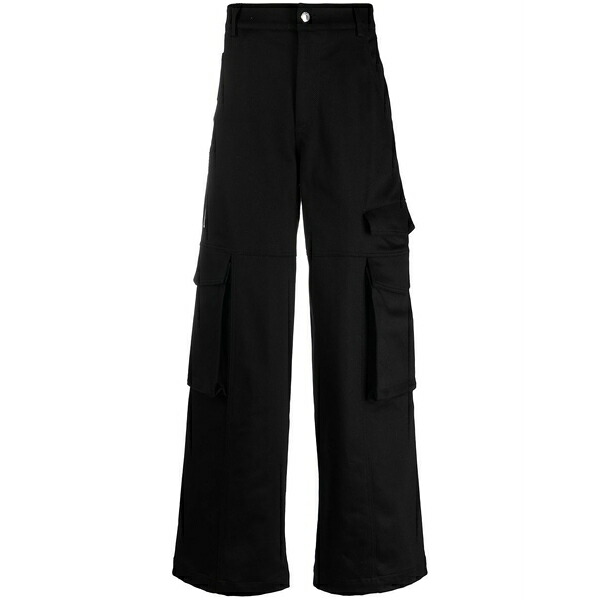 ジーシーディーエス メンズ カジュアルパンツ ボトムス Logo-patch cargo trousers Black｜asty