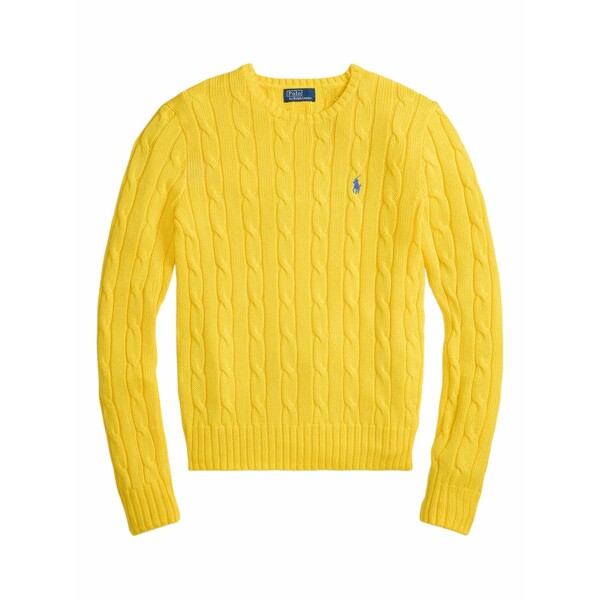 ラルフローレン レディース 編み物\u0026スウェーター アウター Cable-knit crew-neck sweater Yellow