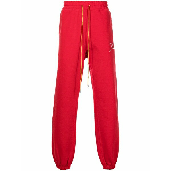 ルード メンズ カジュアルパンツ ボトムス Embroidered-logo tapered joggers Red|asty