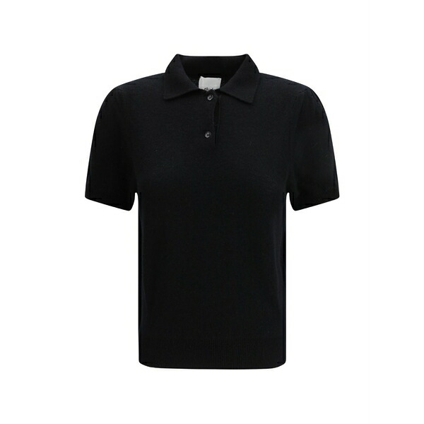 アリュード レディース スポーツシャツ トップス Cashmere polo top Black