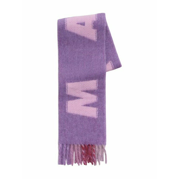 マルニ レディース えり巻き・袈裟・えり巻き 付属物 Logo fringed scarf Purple