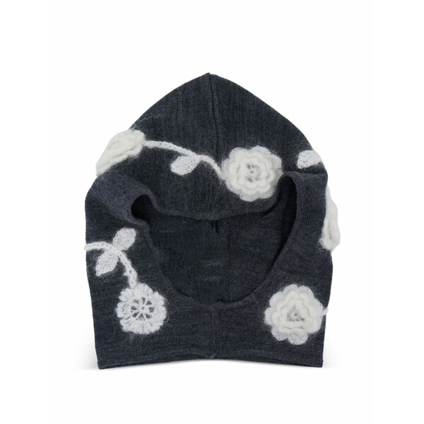 ガニー レディース かぶり笠 付属品 Crochet-flowers balaclava Grey