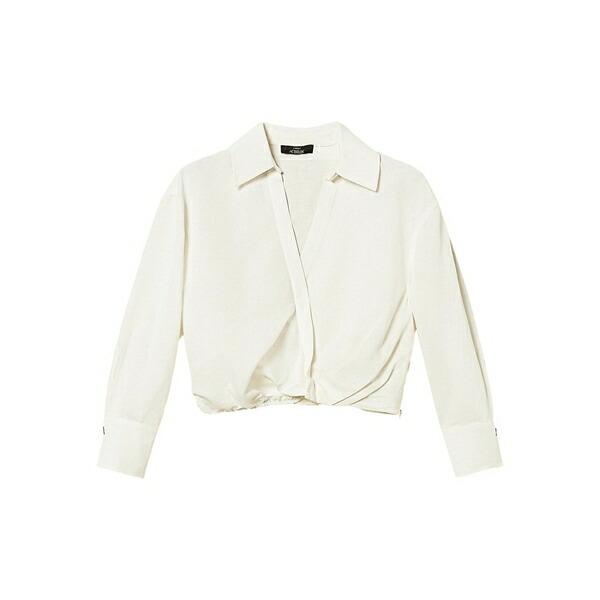 ツインセット レディース シャツ トップス Wrap-effect shirt White｜asty