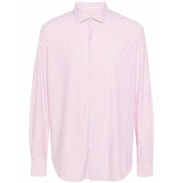 ザカス  メンズ プルオーバー トップス Vertical-striped shirt Pink