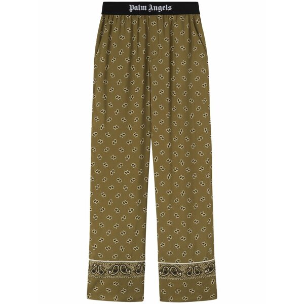 パーム・エンジェルス レディース カジュアルパンツ ボトムス Paisley-print straight-leg trousers Green|asty
