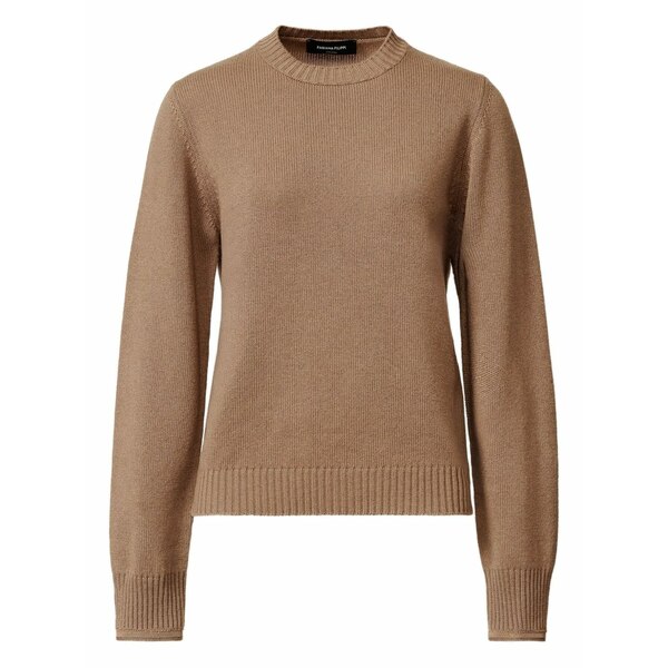 ファビアナ フィリッピ レディース ニット&セーター アウター Ribbed-cuff round-neck sweater Brown｜asty