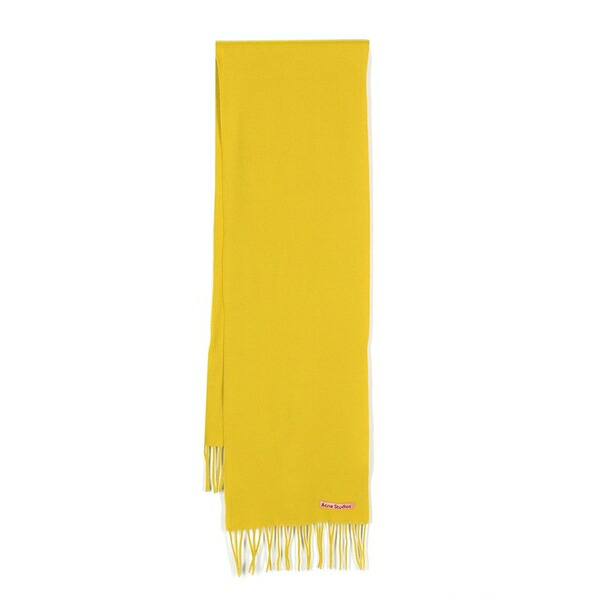 アクネ ストゥディオズ メンズ えり巻き・袈裟・えり巻き 添え物 Logo-patch wool scarf Yellow