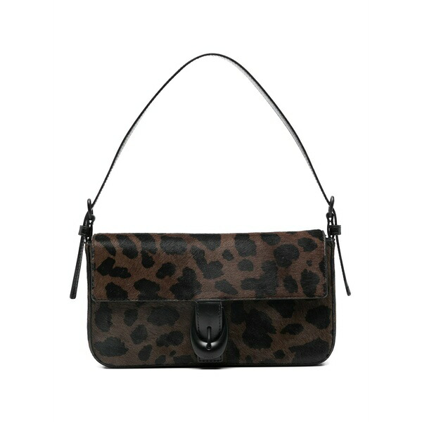 ステゥド レディース ショルダーバッグ 御徒面子 Leopard-pattern buckle-detail shoulder bag Brown