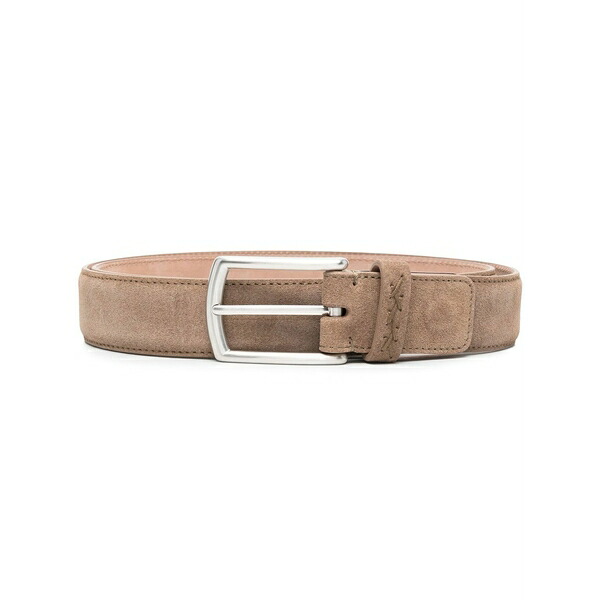 ゼニア メンズ 三尺帯 付属物 Triple stitch belt Brown