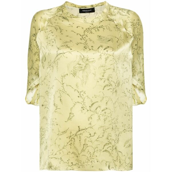 ファビアナ フィリッピ レディース シャツ トップス Graphic-print silk blouse Green|asty
