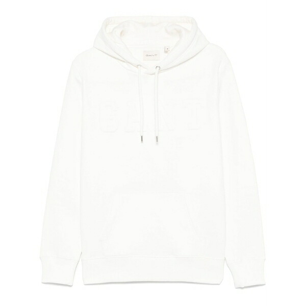 ガント メンズ パーカー・スウェットシャツ アウター Embossed-logo hoodie White