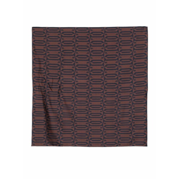 ランバン メンズ えり巻き・袈裟・えり巻き 付属物 Geometric-pattern silk scarf Brown