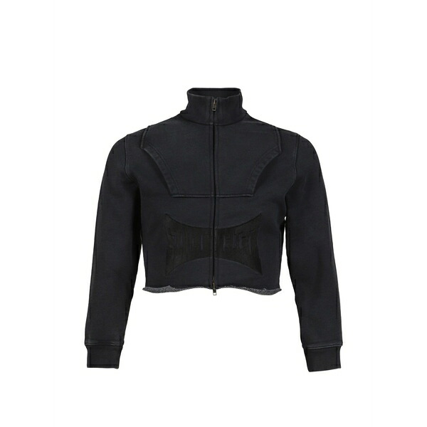 ヴェトモン レディース 編み物\u0026スウェーター アウター Cropped sweatshirt Black